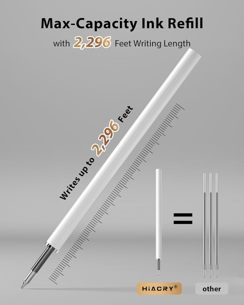 Hiacry 8 Pcs Gel Ink Pens, 0.7mm Fine Point for Smooth Writing Journaling Aesthetic Pens, Black Quick-Dry Long Lasting Fidge Pens, Cute School Office Supplies Gifts for Women （Vintage Black Ink） - Image 5